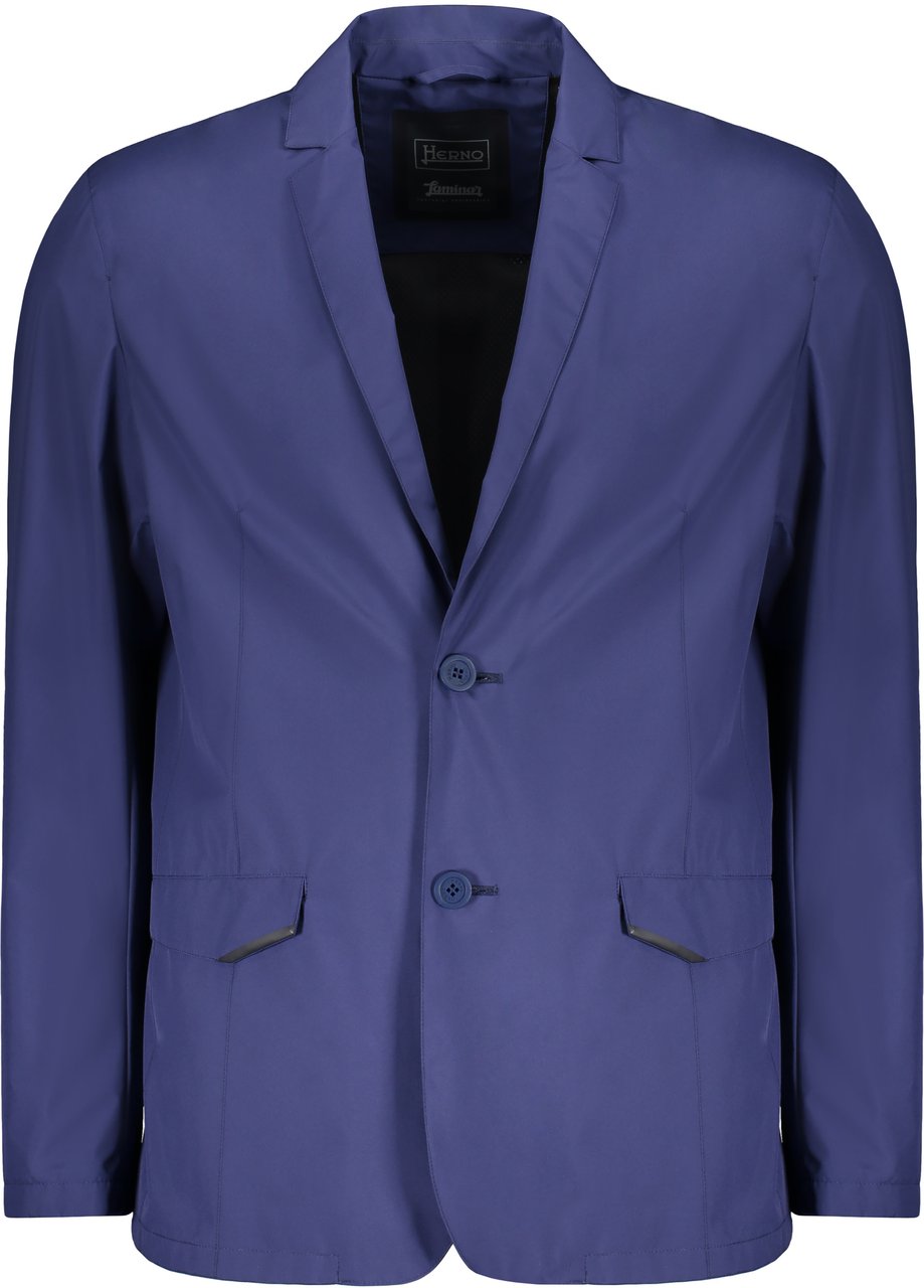 Herno Single-breasted two-button blazer Blauw