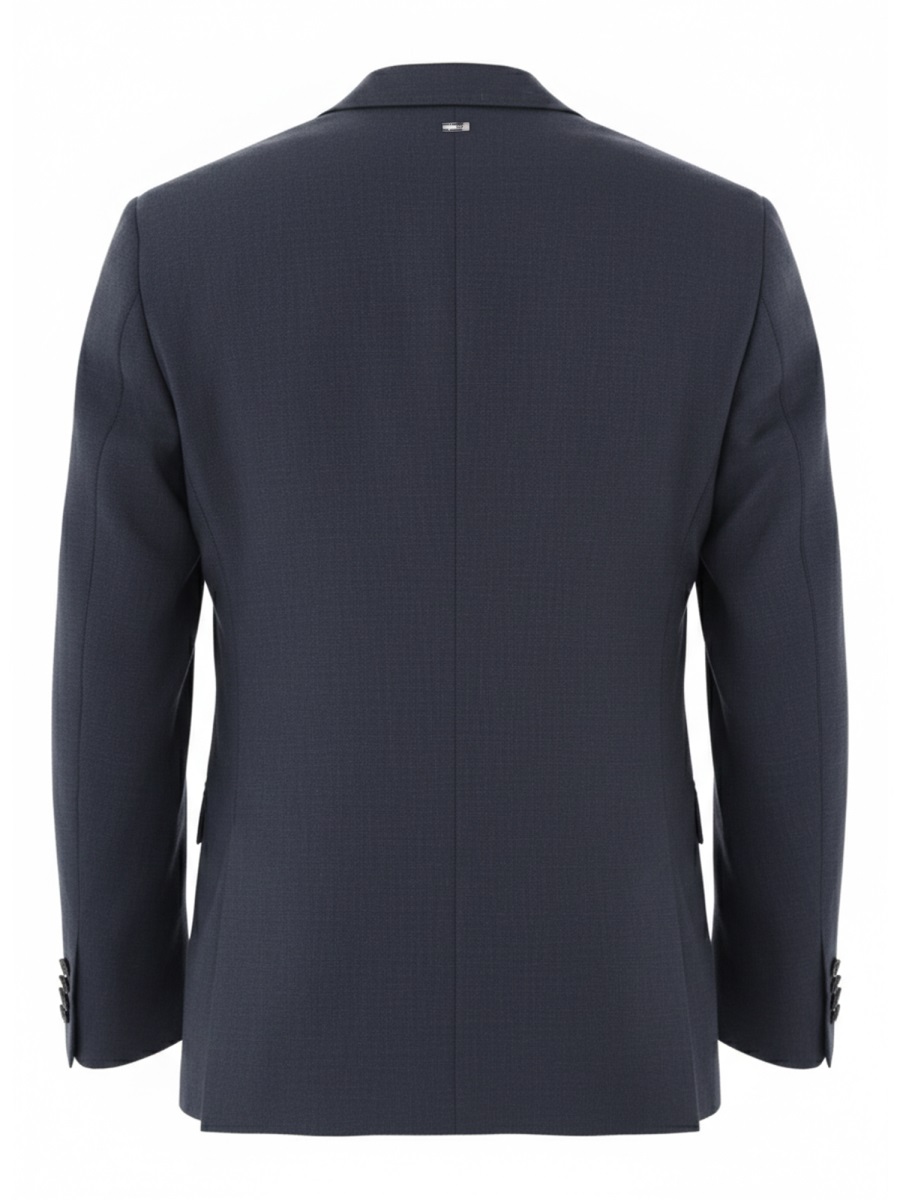 Herno Blue Linen-Blend Tailored Blazer Zwart