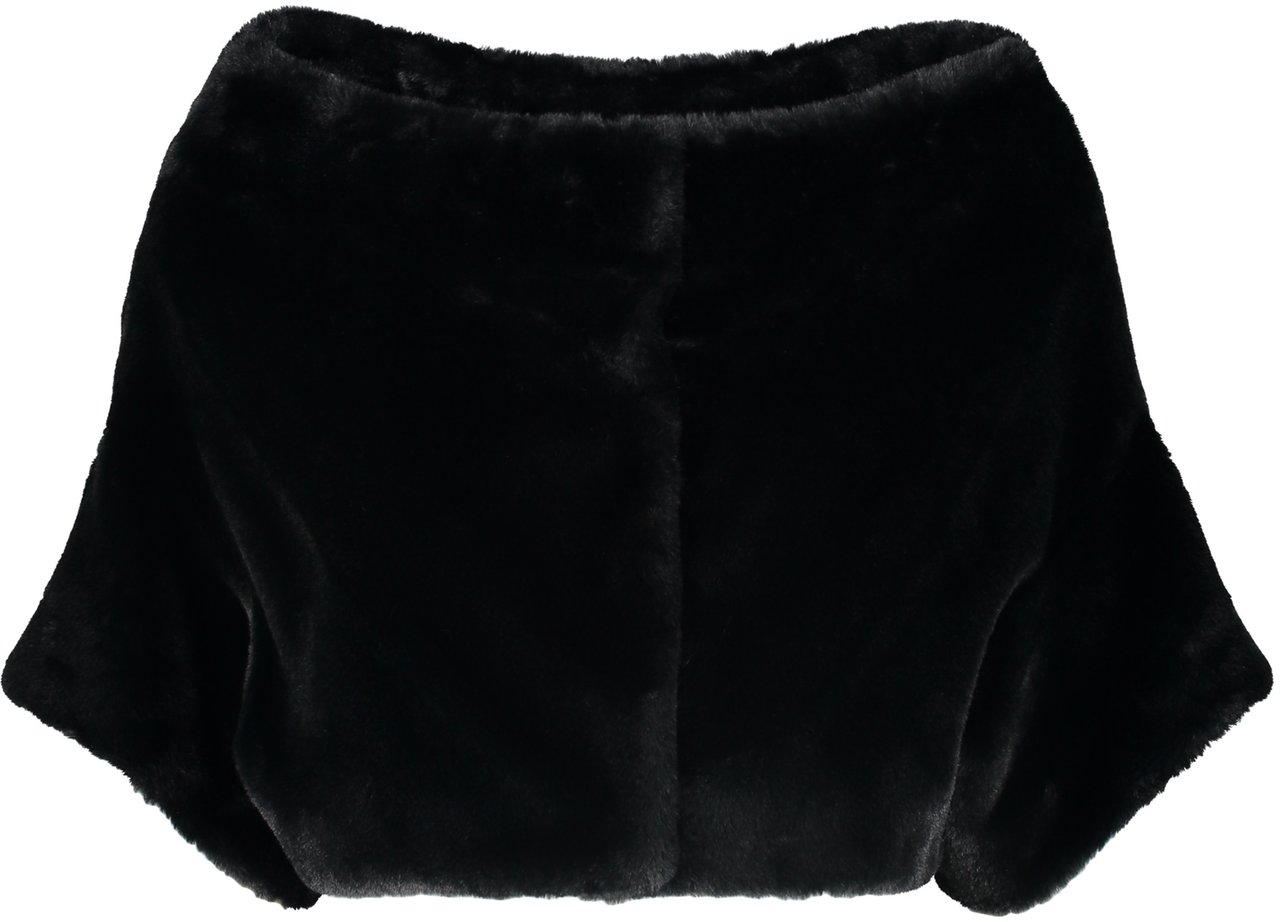 Herno Eco-fur cloak Zwart