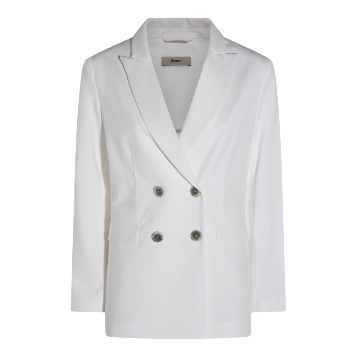 Herno White Jacket with Classic Collar Wit