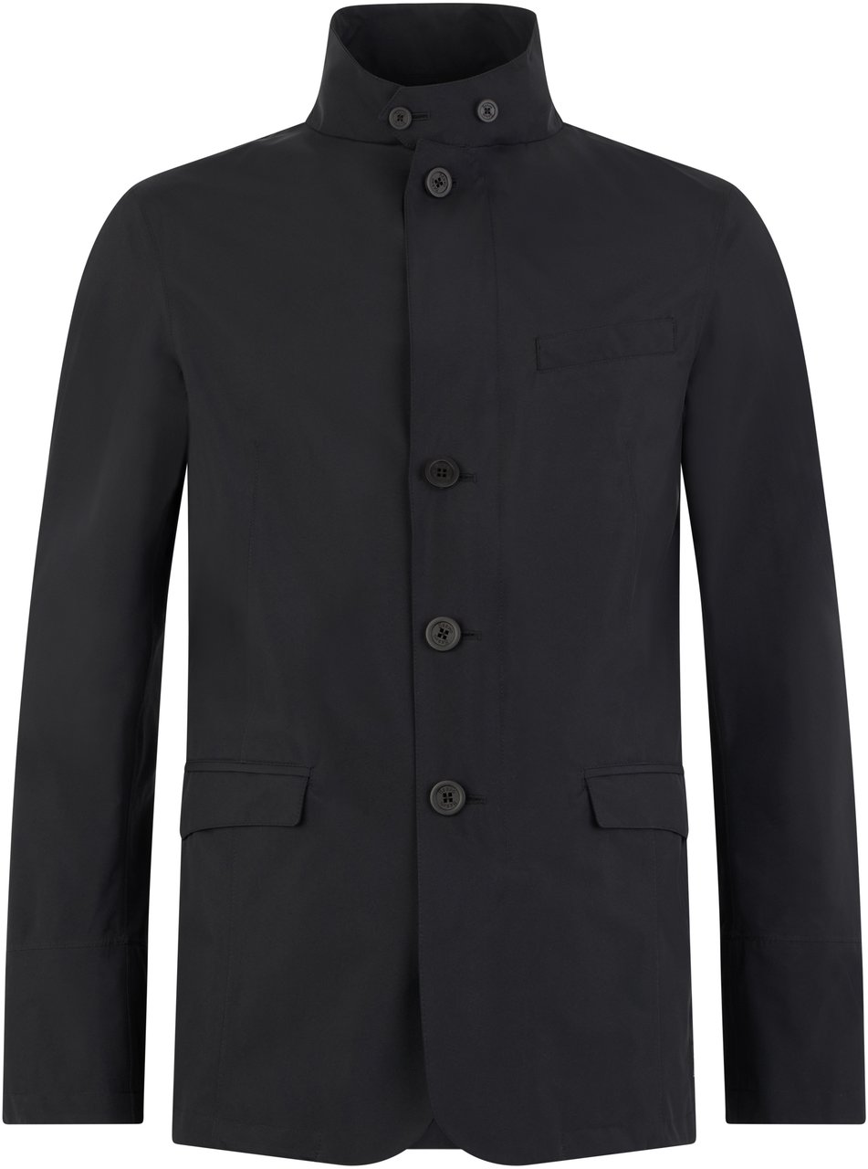 Herno Elegant black jacket with high collar Zwart