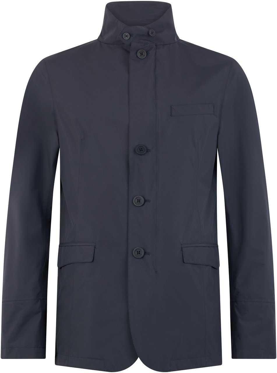 Herno Elegant dark blue jacket, modern style. Blauw