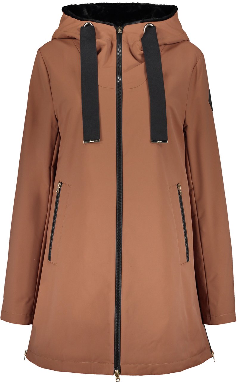 Herno Brown jacket with hood Bruin