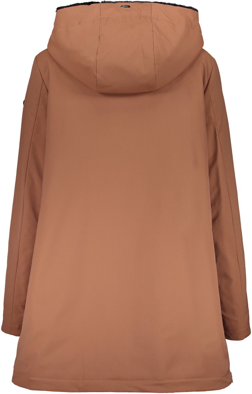 Herno Brown jacket with hood Bruin