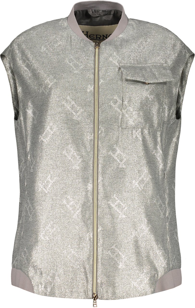 Herno Zip-up vest Zilver