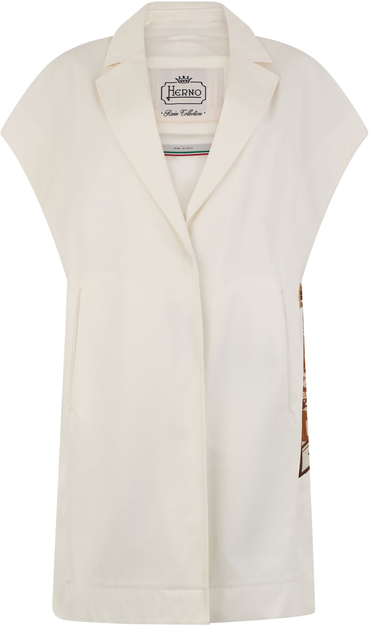 Herno Sleeveless jacket white cream Wit