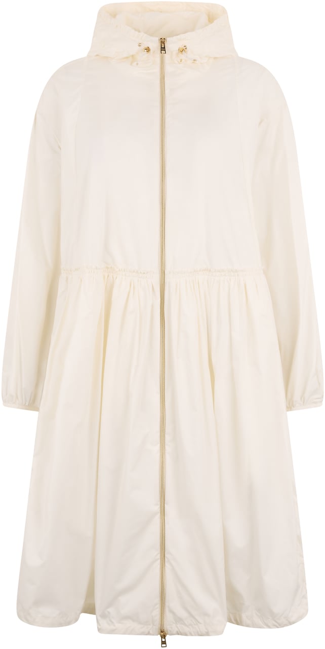 Herno Lightweight white cream jacket with hood, versatile and elegant Wit