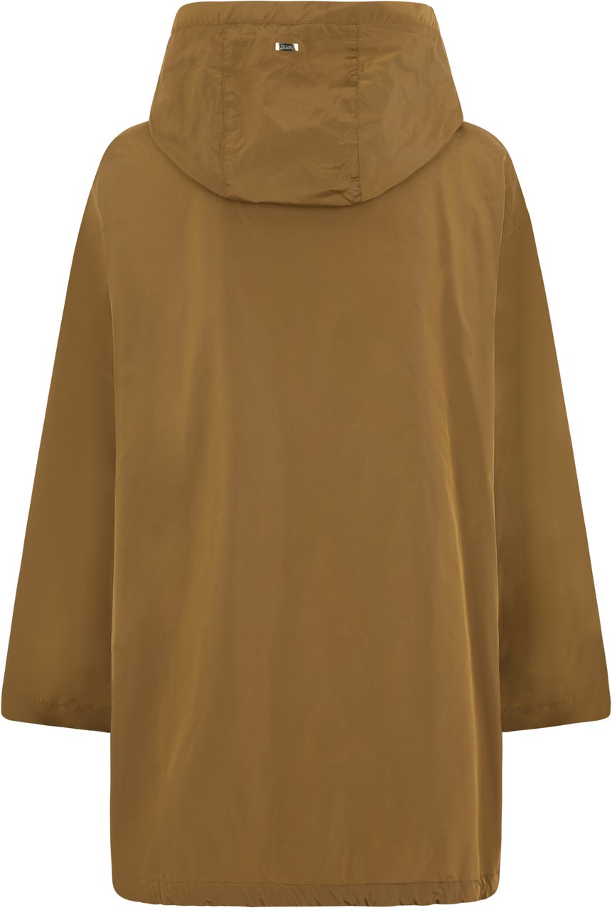 Herno Light brown jacket with belt and adjustable hood Neutraal
