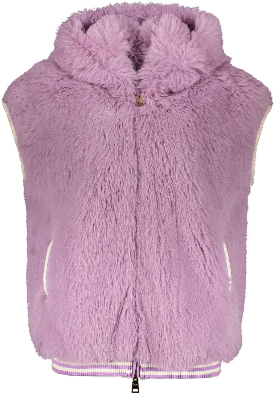 Herno Gilet in faux fur Paars