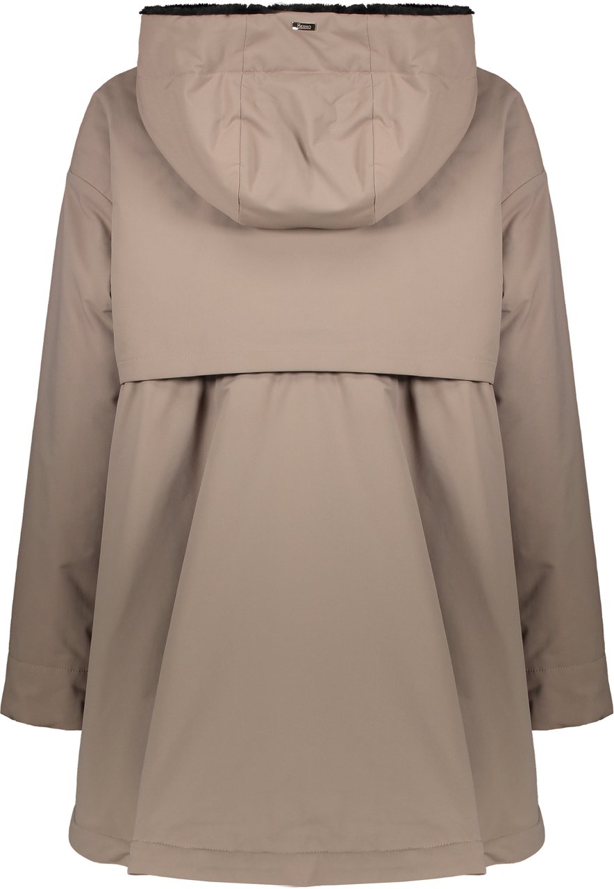 Herno Lightweight beige jacket with hood and zip Bruin