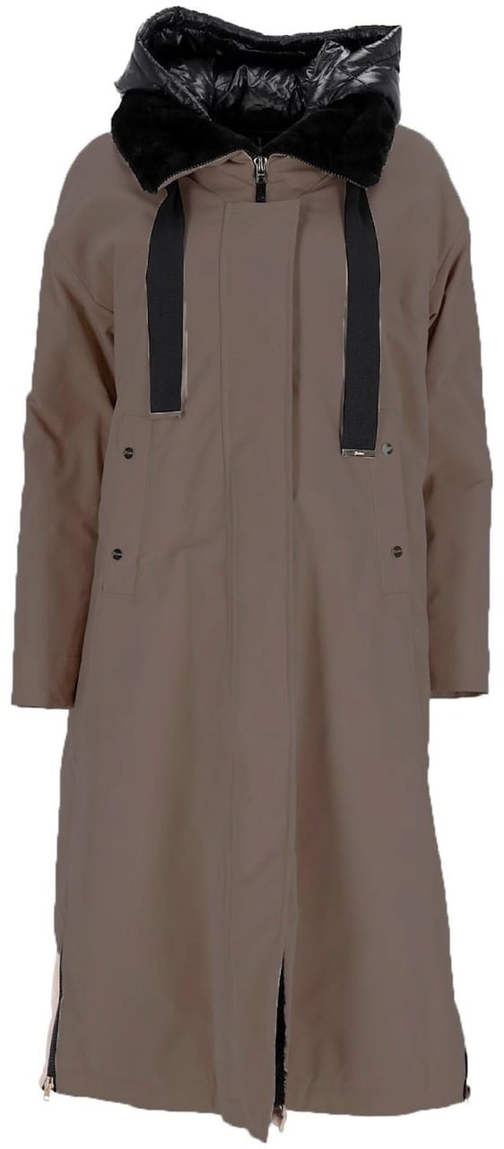 Herno Herno Fur Lining Midi Parka Coat Bruin