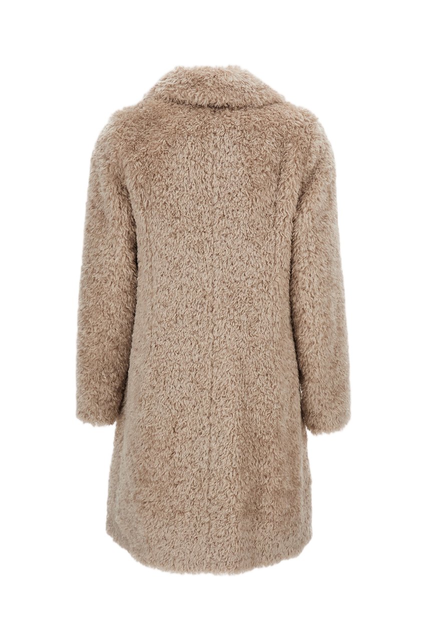 Herno Beige Faux Fur Lapels Coat Neutraal