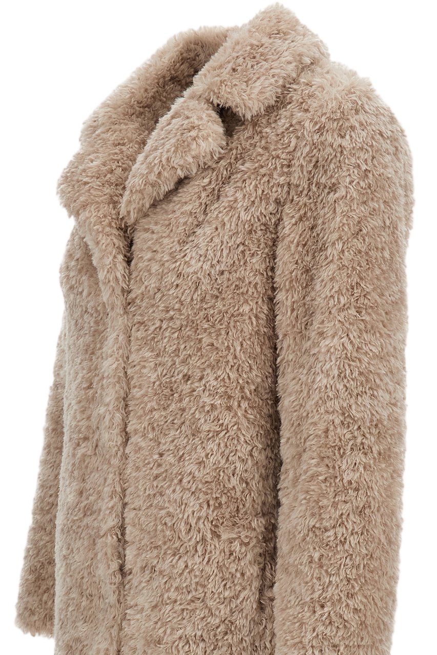 Herno Beige Faux Fur Lapels Coat Neutraal