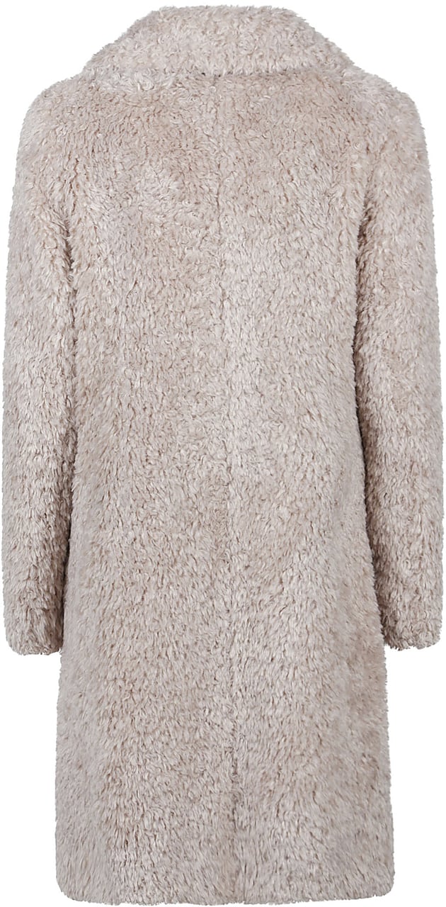 Herno Soft Faux Fur Long Coat Nude & Neutrals Beige