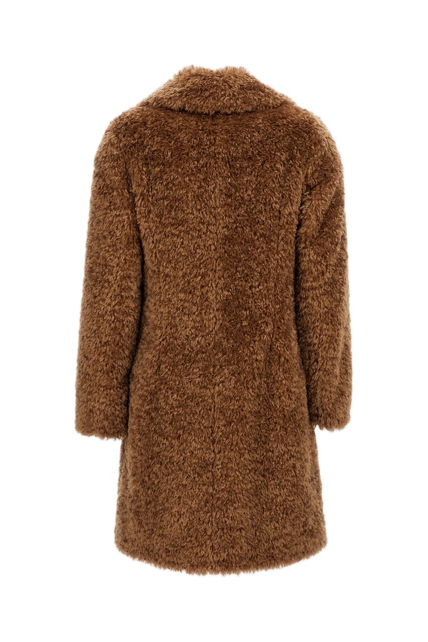 Herno Brown Faux Fur Lapels Coat Bruin