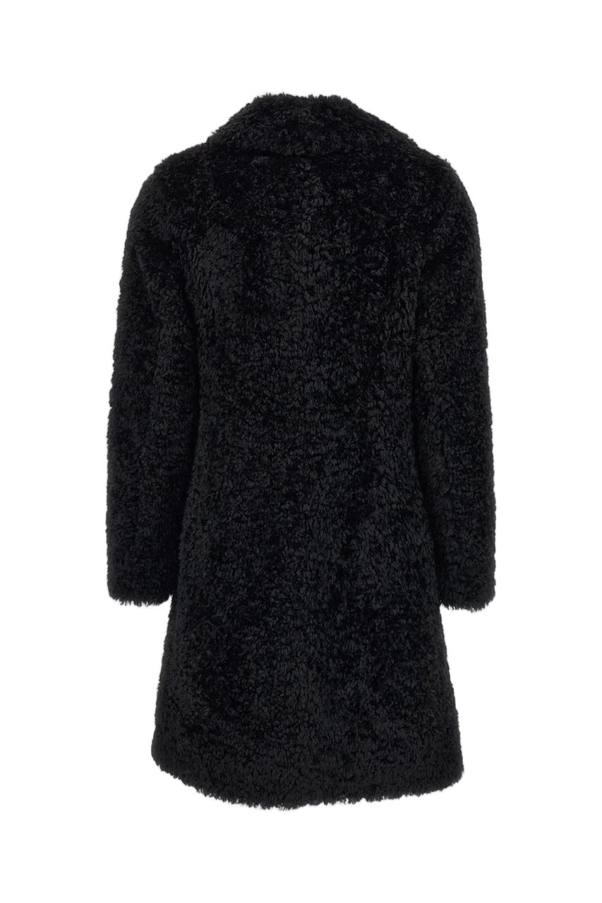Herno Black Faux Fur Lapels Coat Zwart