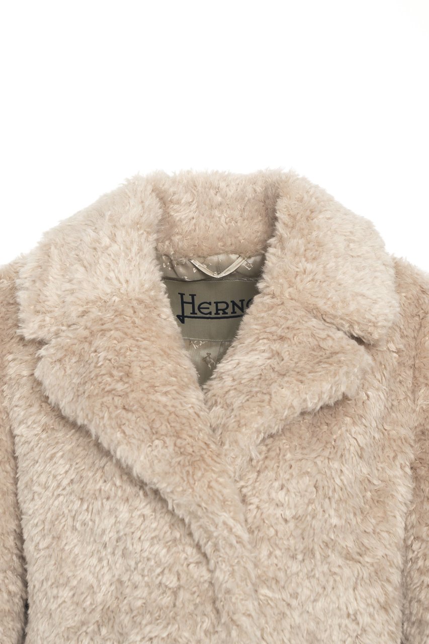 Herno Cappotto in ecopelliccia Beige