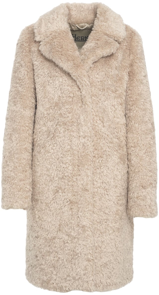 Herno Cappotto in ecopelliccia Beige