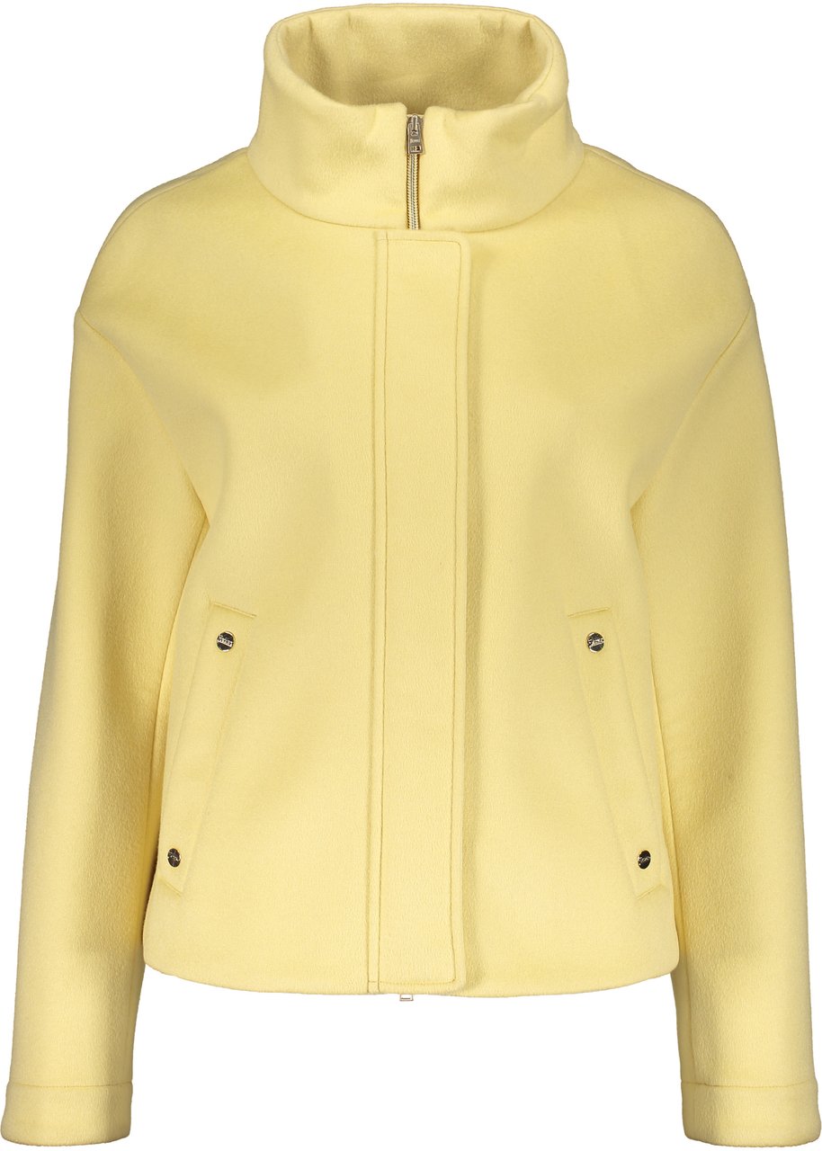 Herno Lightweight yellow jacket with zipper and collar Geel
