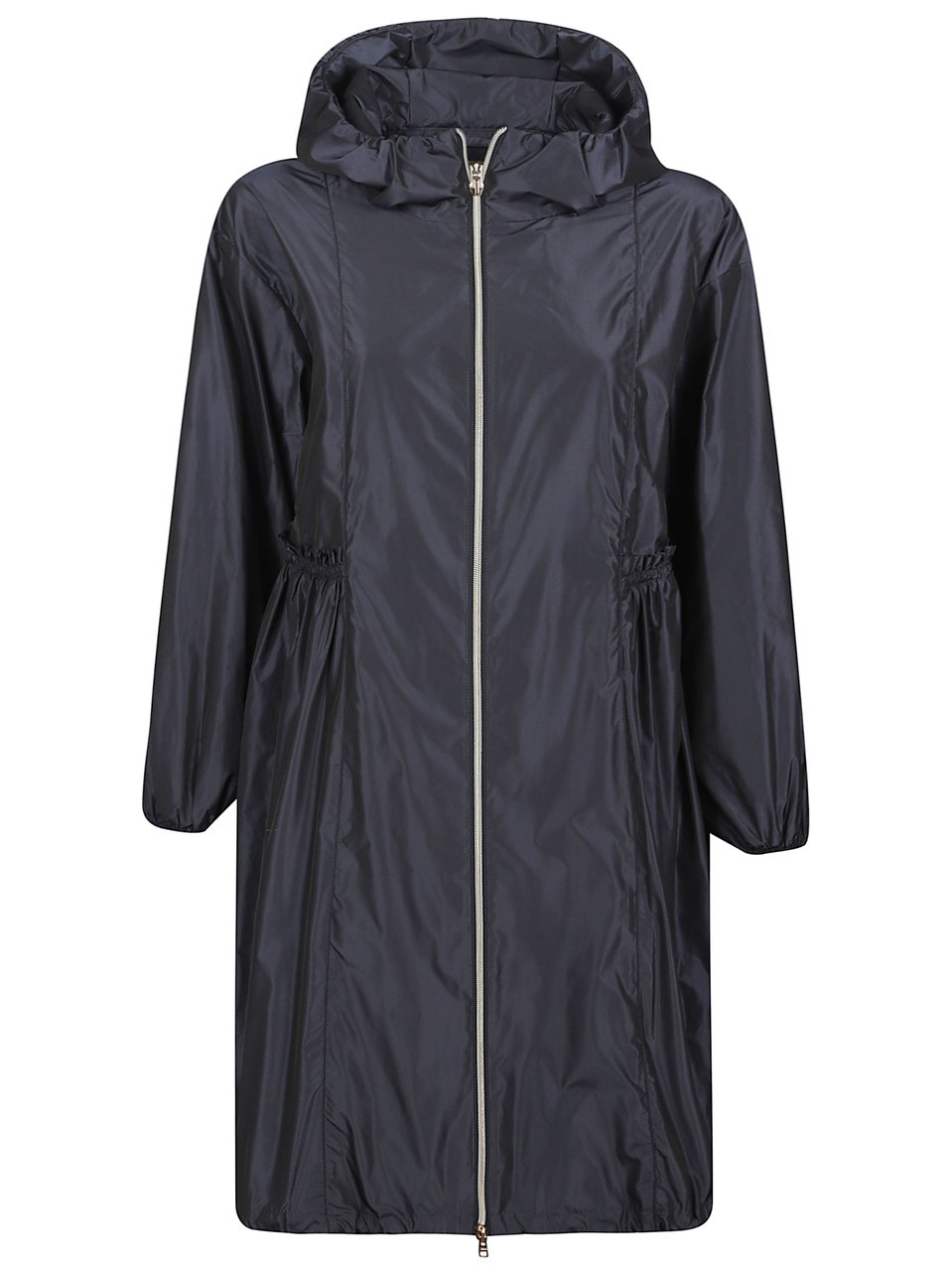 Herno Black Ruffled Details Hooded Parka Grijs