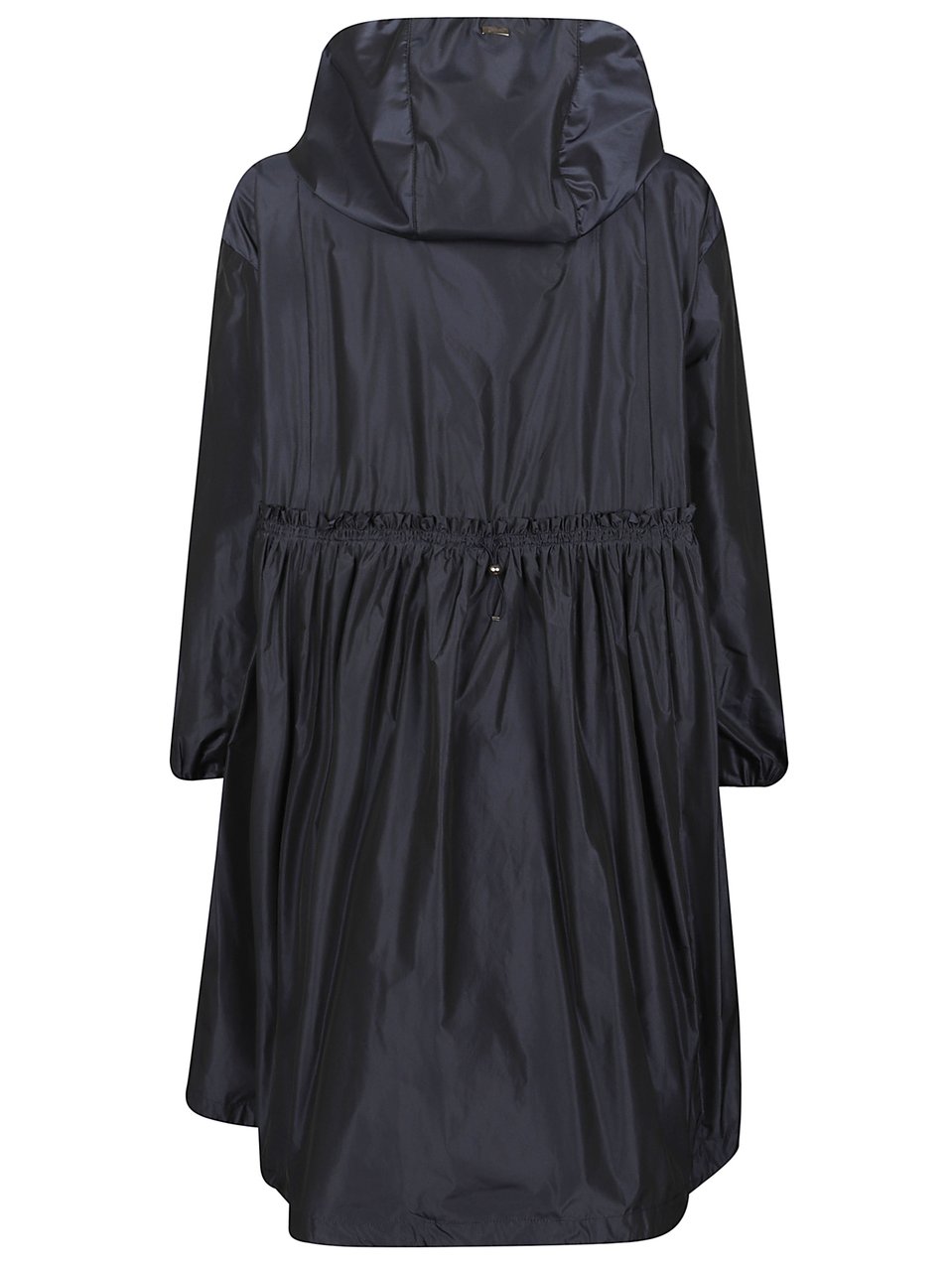 Herno Black Ruffled Details Hooded Parka Grijs