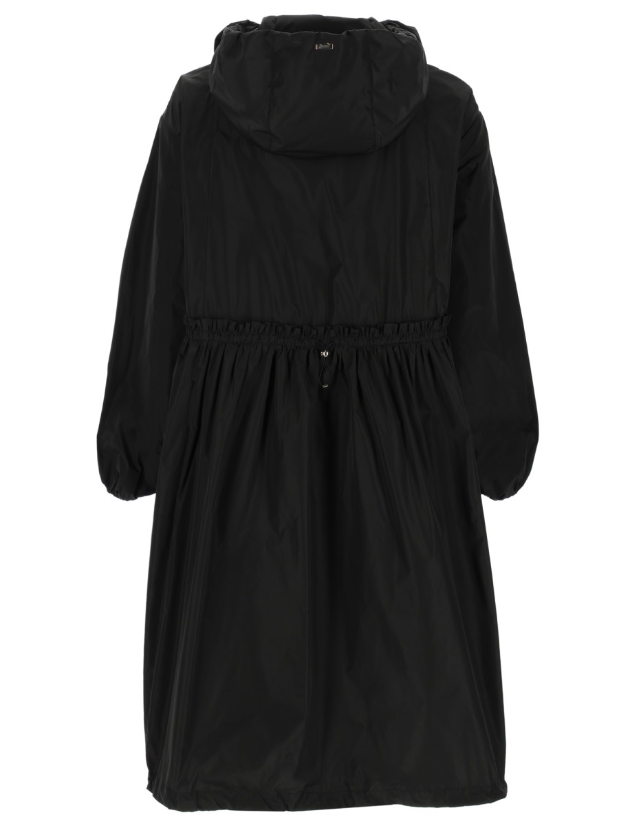 Herno New Techno Polyester Adjustable Parka Zwart