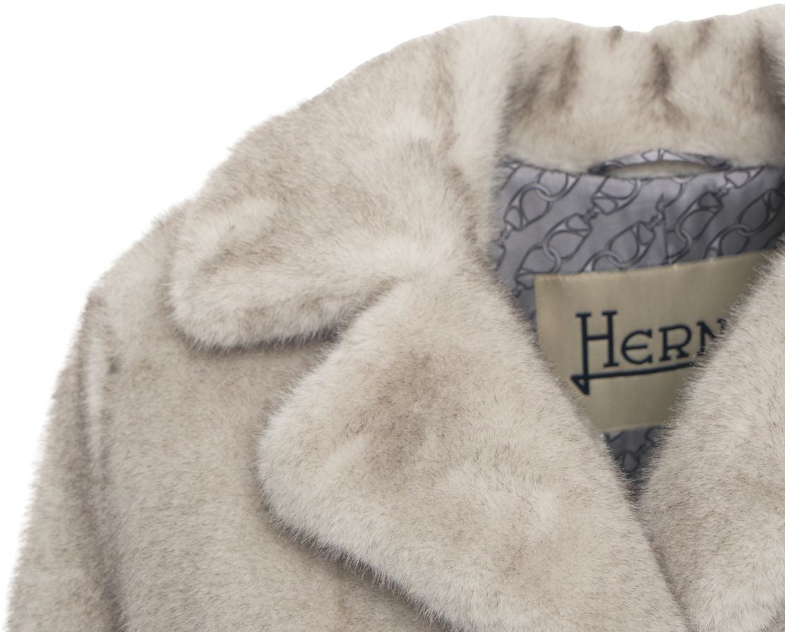 Herno Faux fur coat Beige