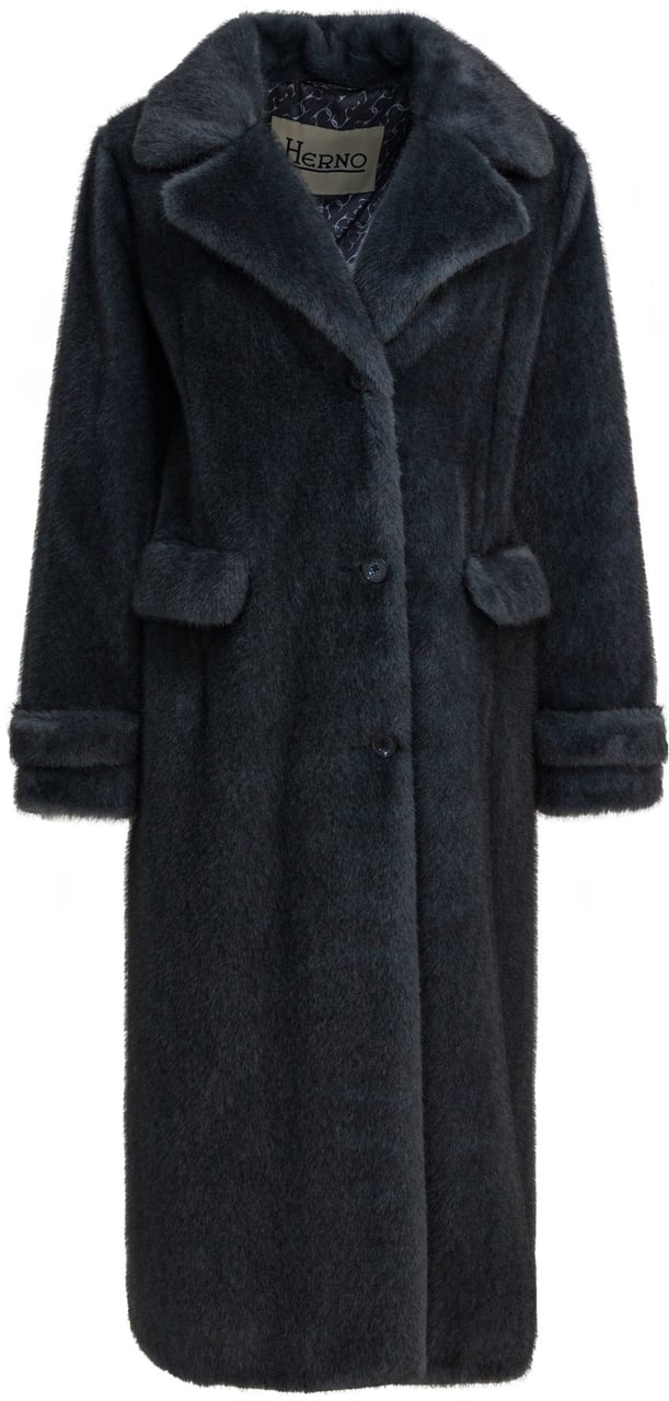 Herno Long faux fur coat Grijs