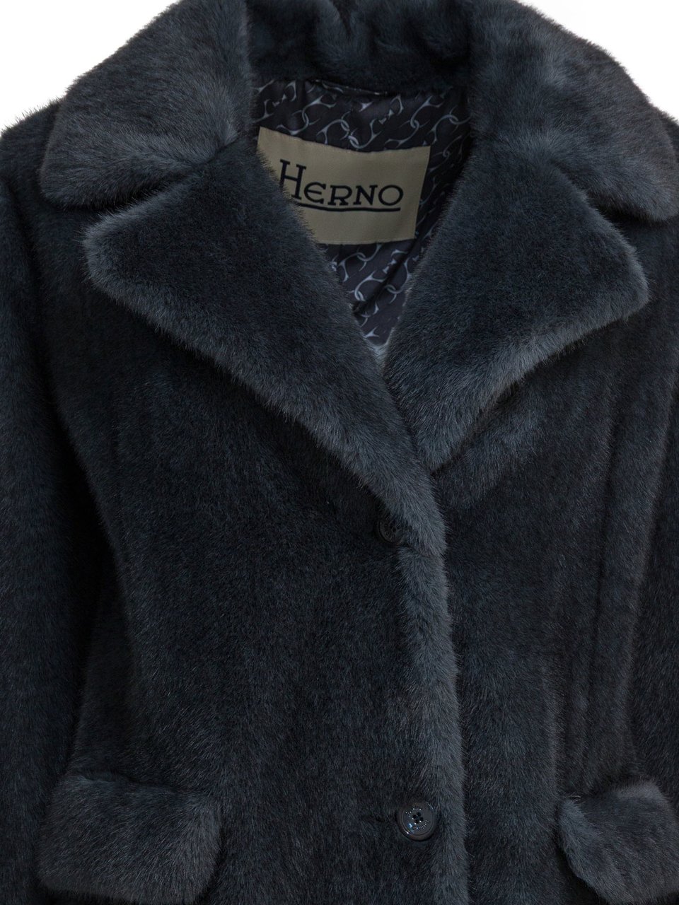 Herno Long faux fur coat Grijs