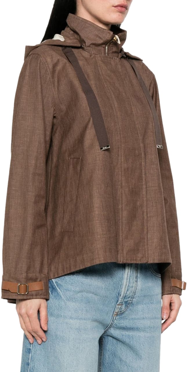 Herno Coats Leather Brown Bruin