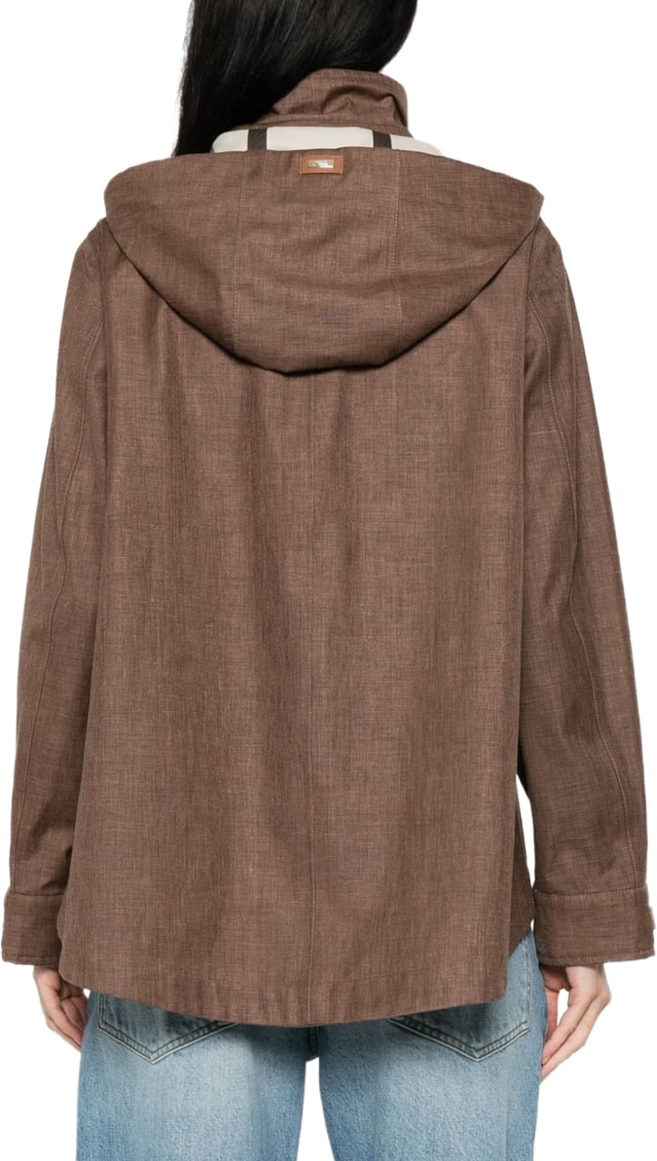 Herno Coats Leather Brown Bruin