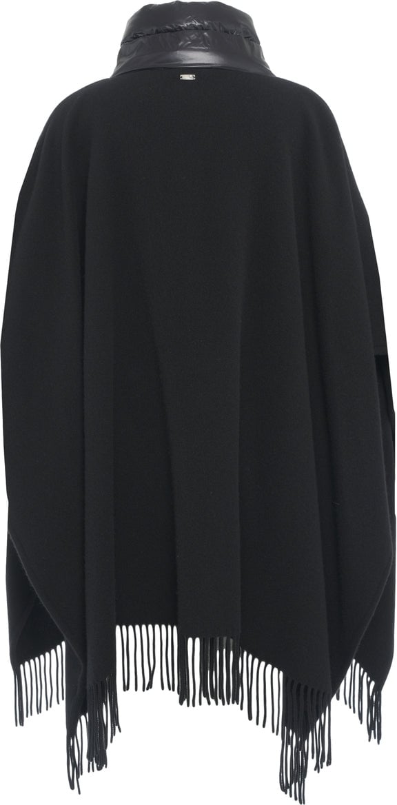 Herno Cape with nylon details Zwart