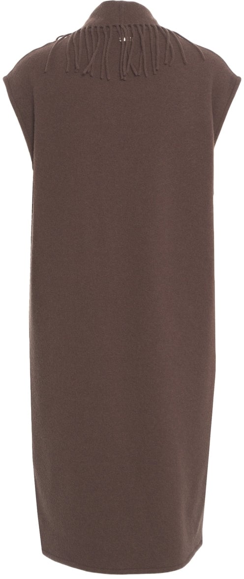 Herno Vest with fringe detail Bruin