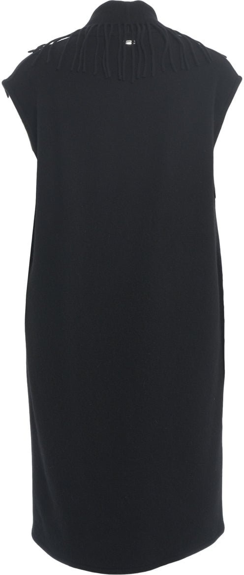 Herno Vest with fringe detail Zwart