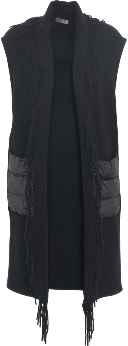 Herno Vest with fringe detail Zwart
