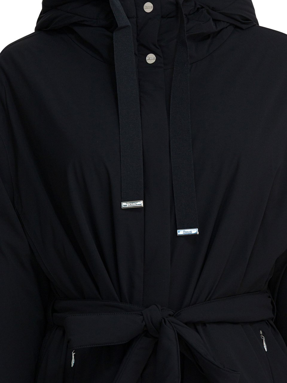 Herno Nylon hooded jacket Zwart
