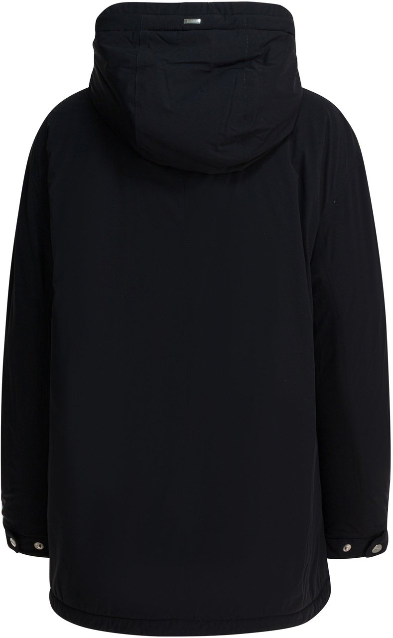 Herno Nylon hooded jacket Zwart