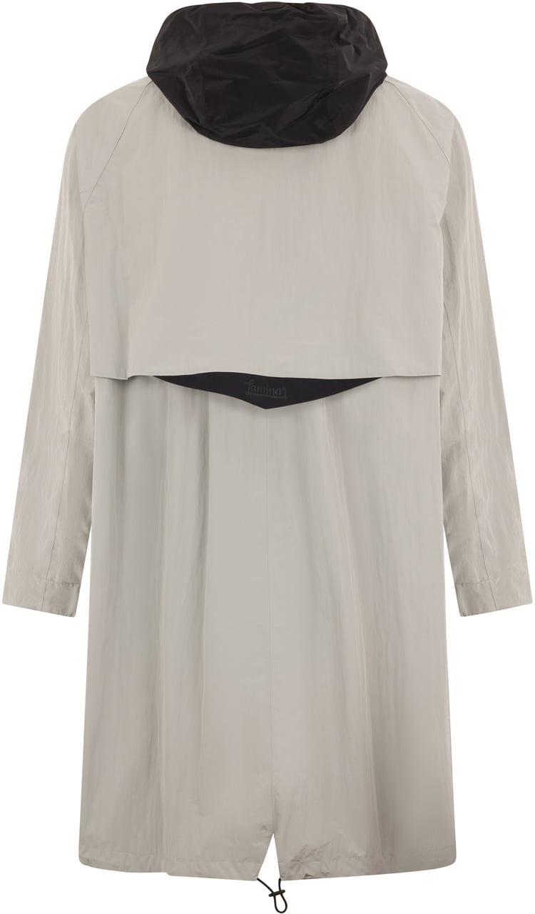 Herno Beige minimalist windbreaker with black details Neutraal