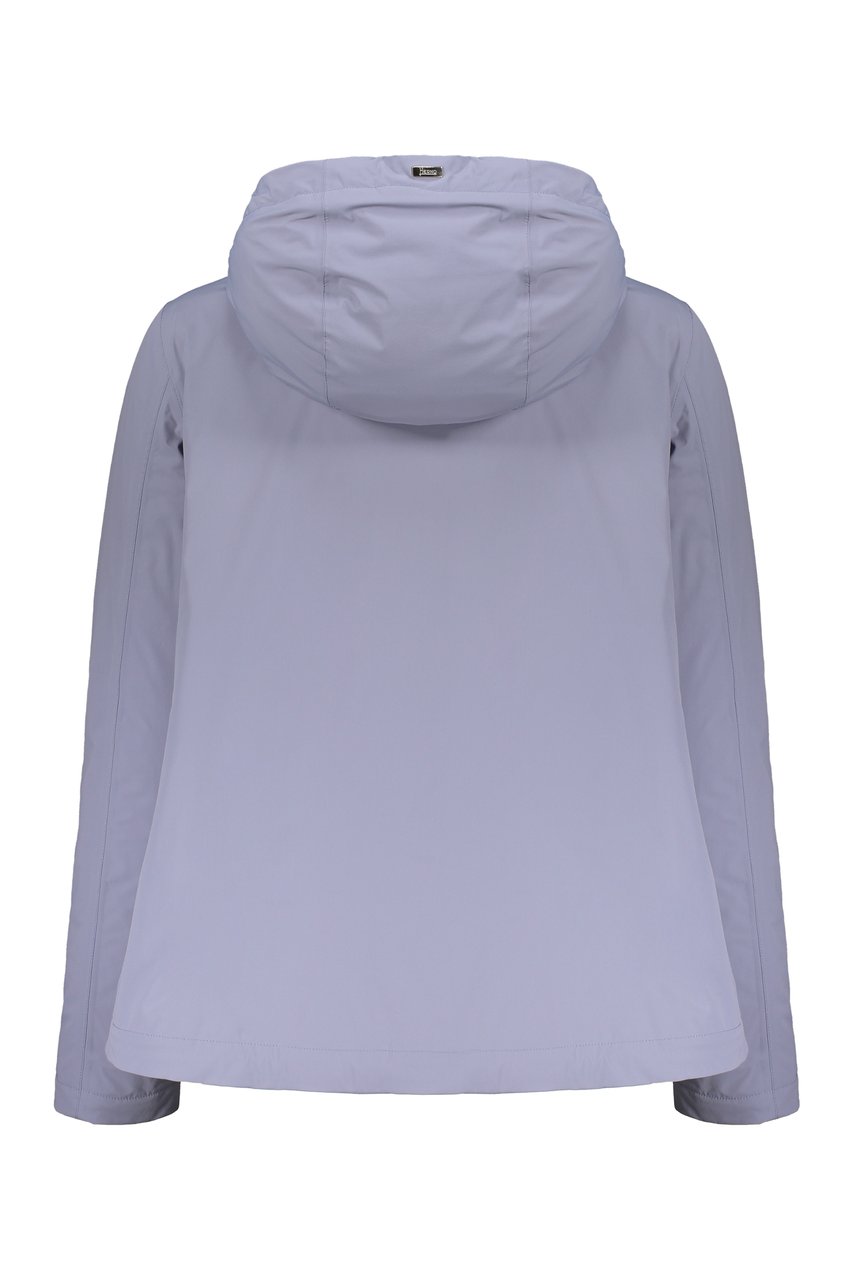 Herno Hooded full-zip down jacket Paars