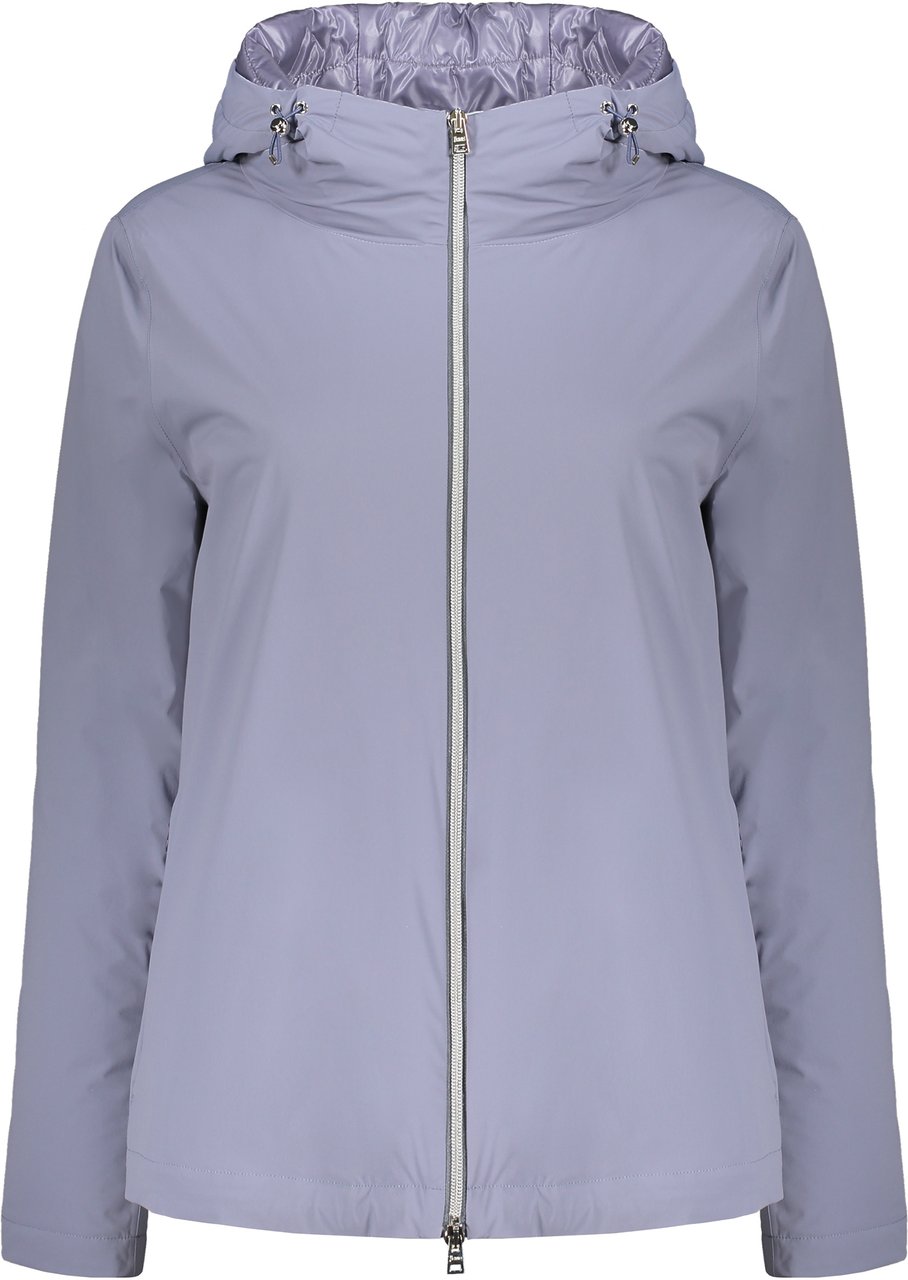 Herno Hooded full-zip down jacket Paars