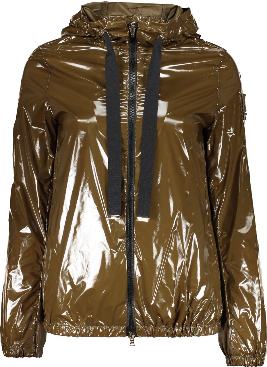 Herno Technical fabric hooded jacket Groen