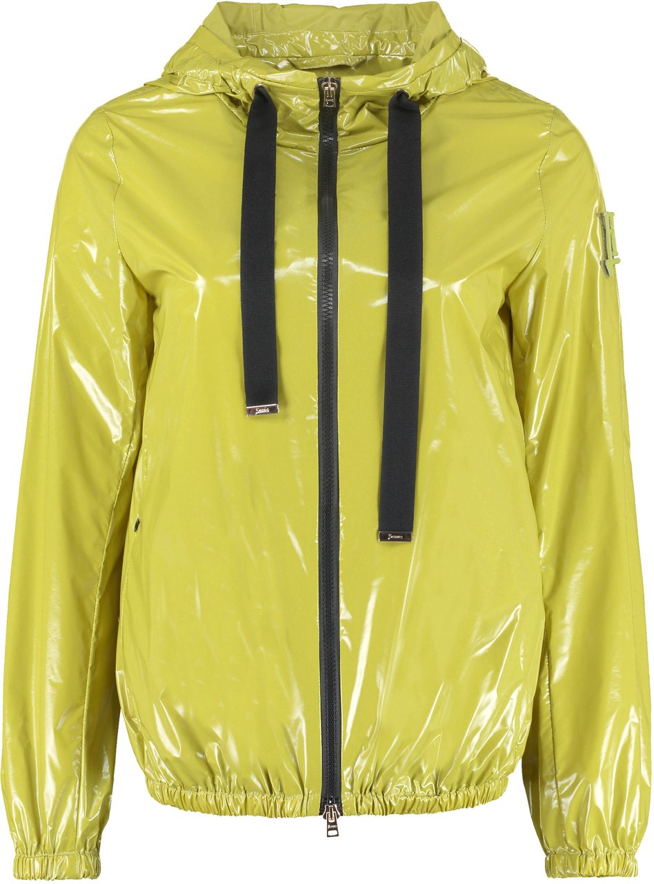 Herno Technical fabric hooded jacket Groen