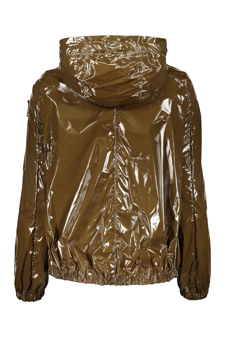 Herno Technical fabric hooded jacket Groen