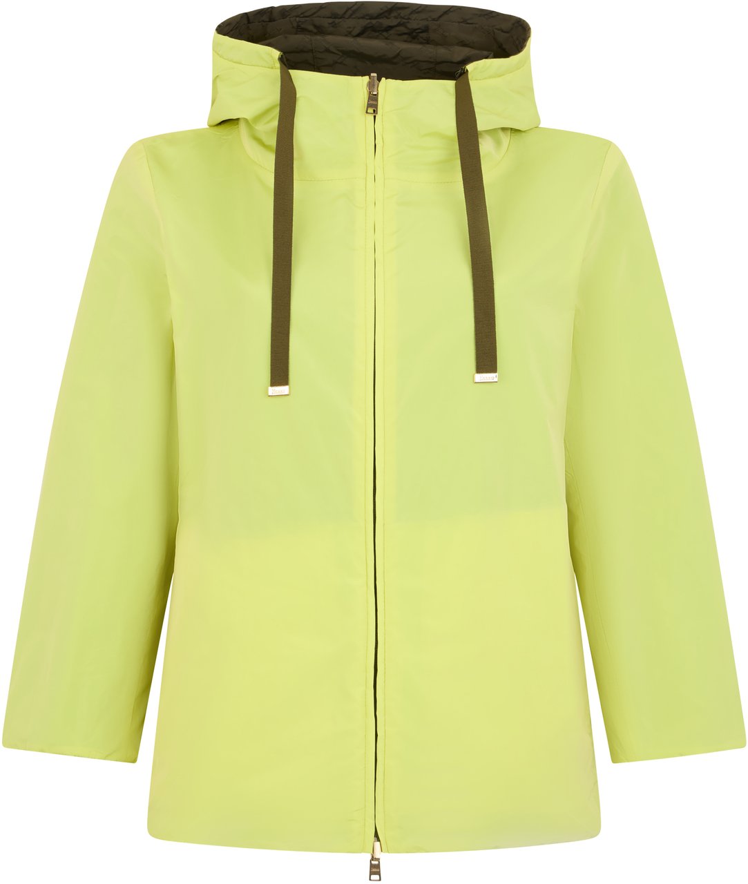 Herno Light jacket with hood in khaki color, versatile and durable Groen