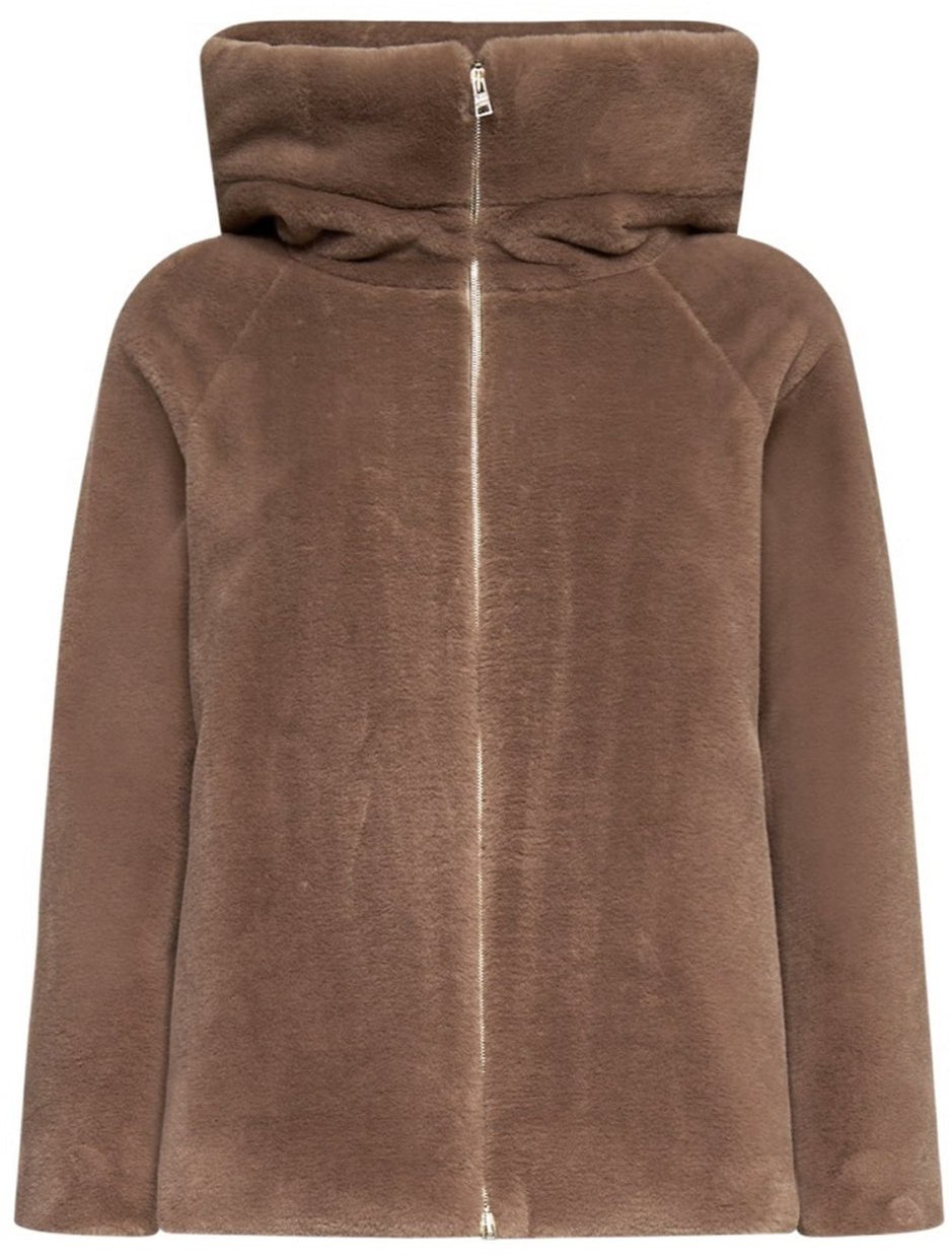 Herno HERNO Faux Fur Hooded Jacket Bruin