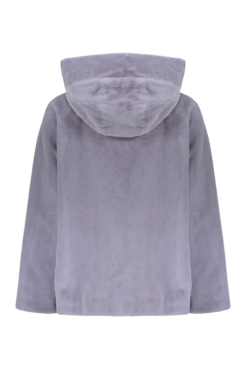 Herno Padded jacket in eco-fur Paars