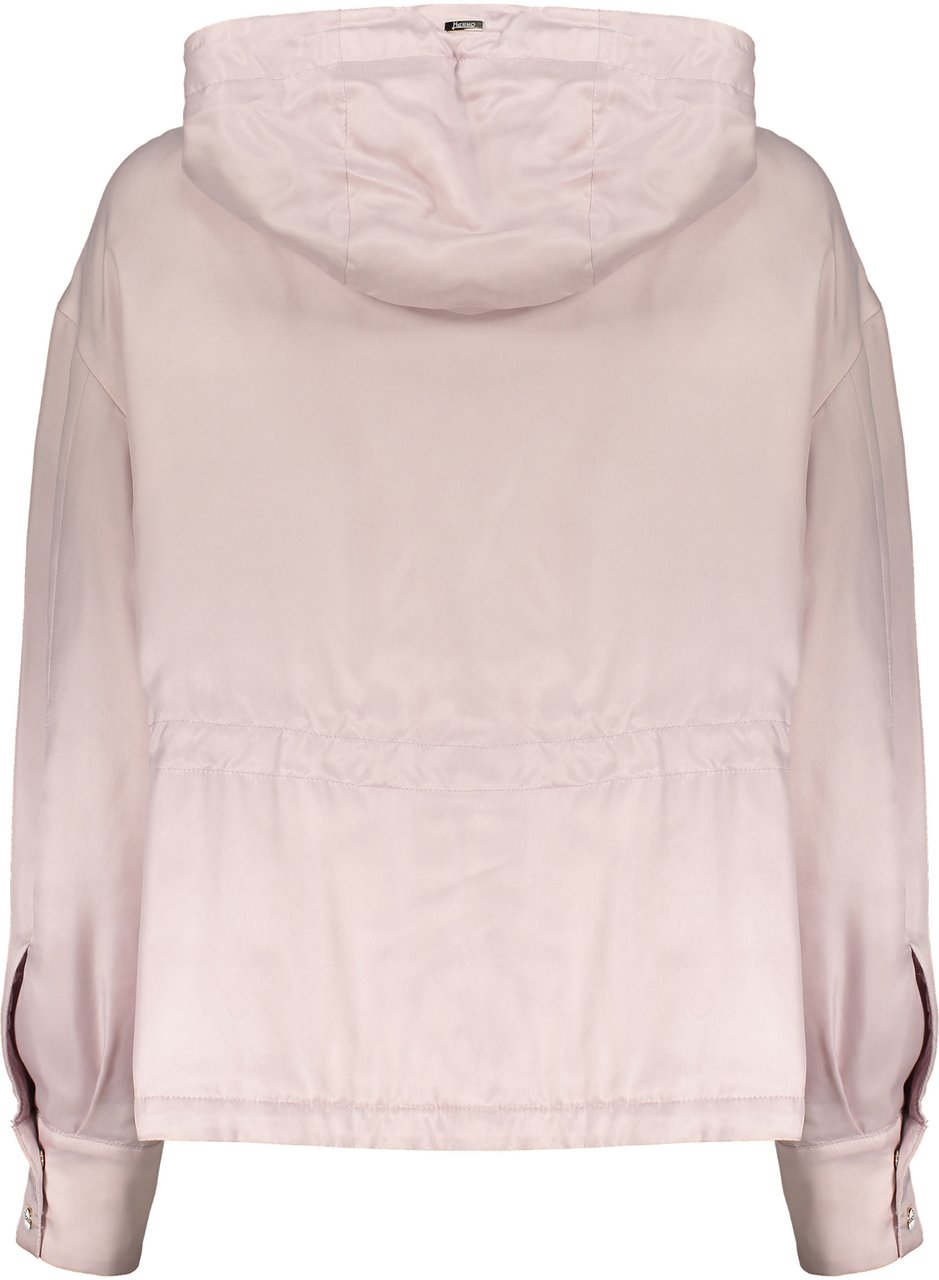 Herno Lightweight pink jacket with hood Paars
