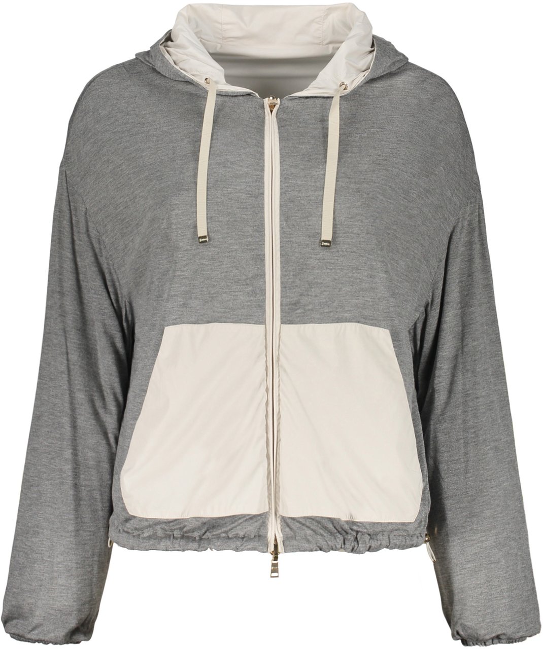 Herno Light jacket with hood and modern zip Grijs