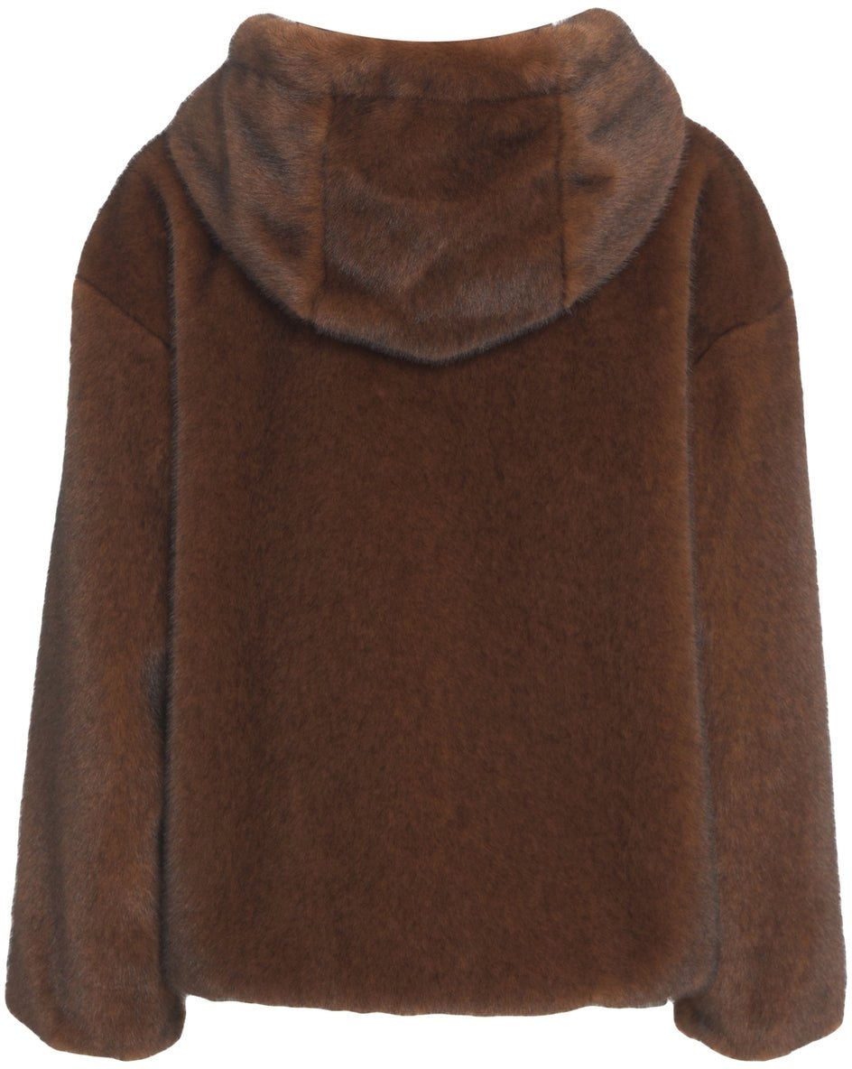 Herno Faux fur hooded jacket Bruin