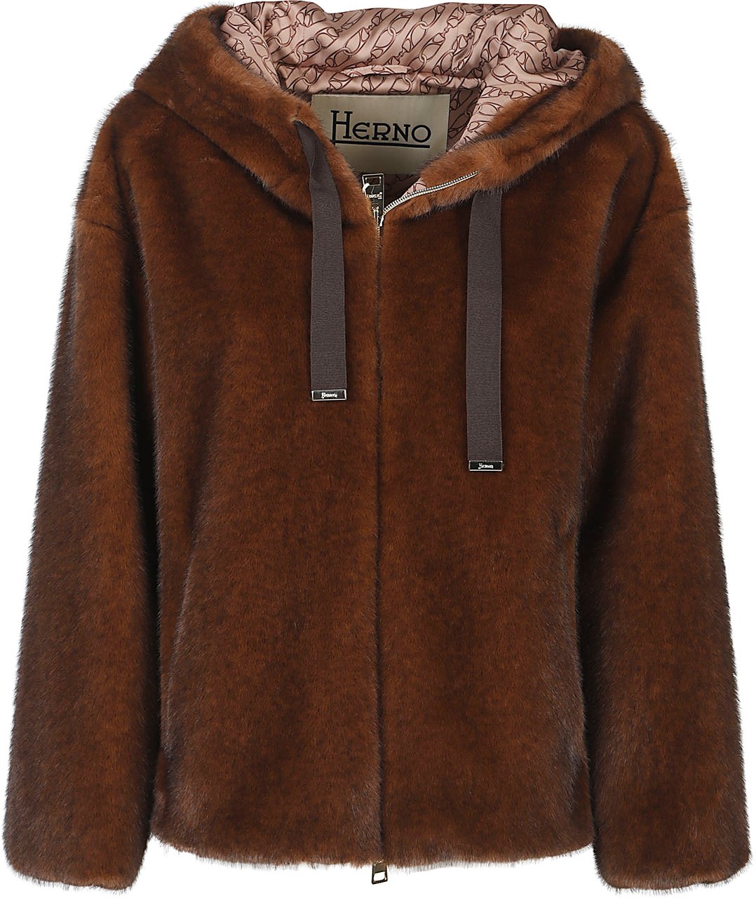 Herno Soft Faux Fur Bomber Brown Bruin